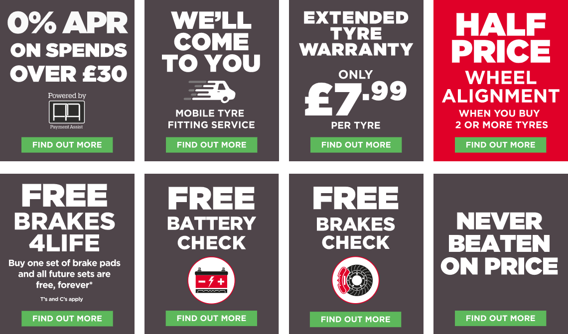 Save on Tyres and Fitting near You